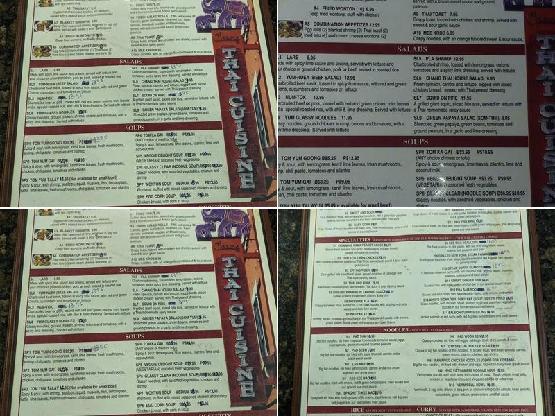 Chang Thai & Pho Menu