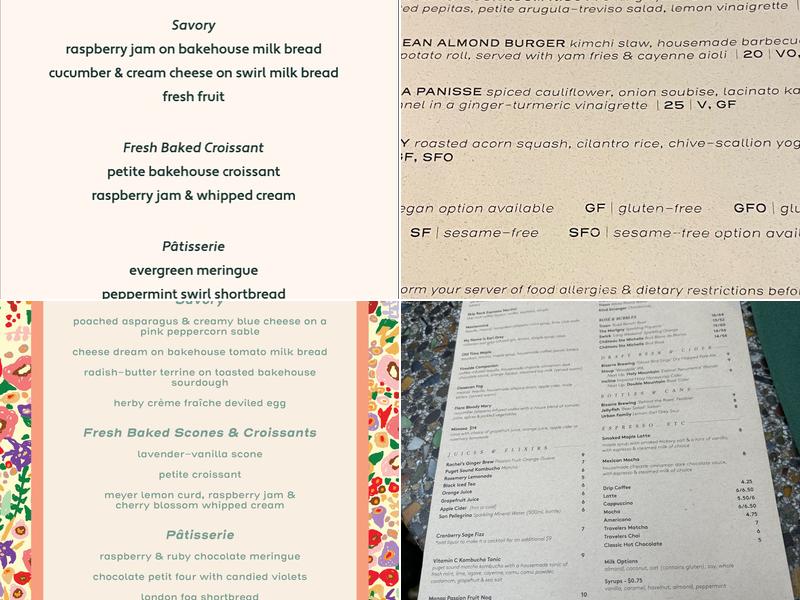 Cafe Flora Menu