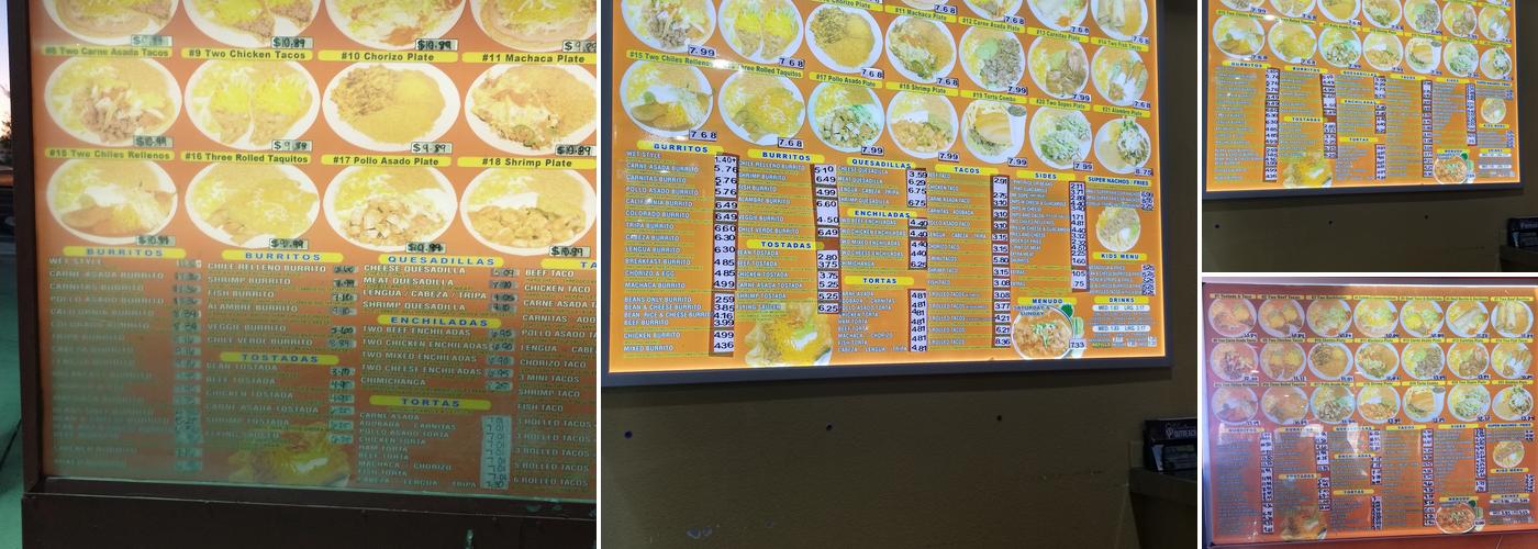 Alibiertos Mexican Restaurant Menu