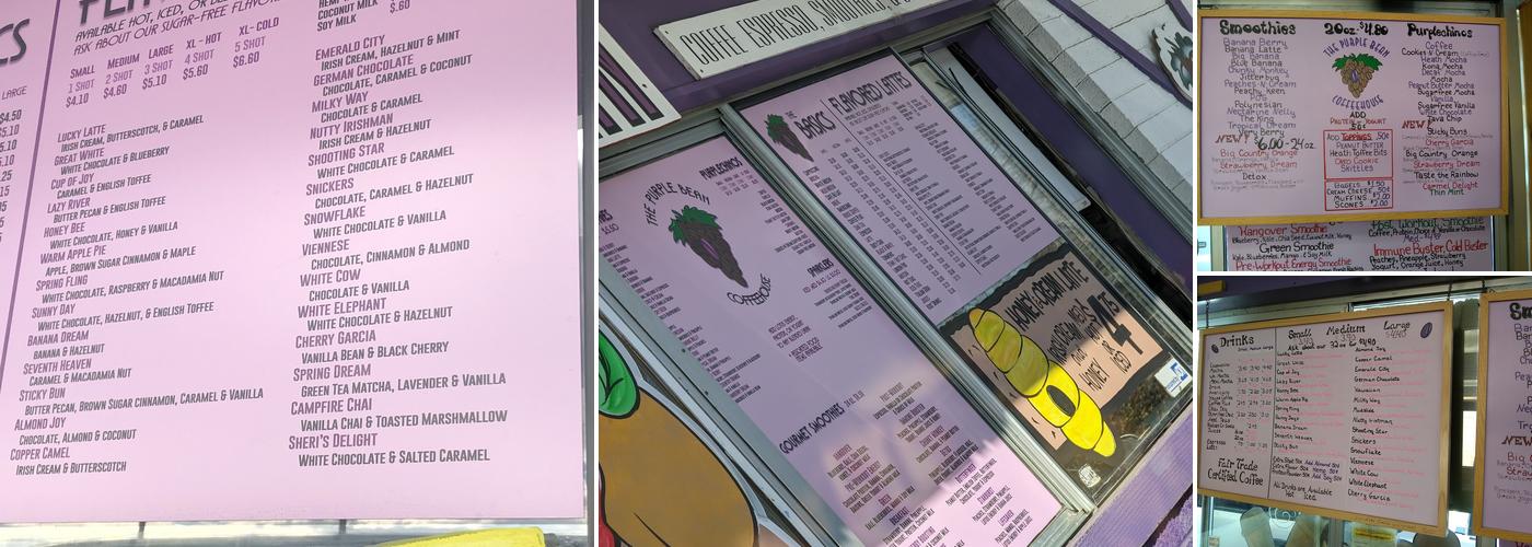 Purple Bean Menu