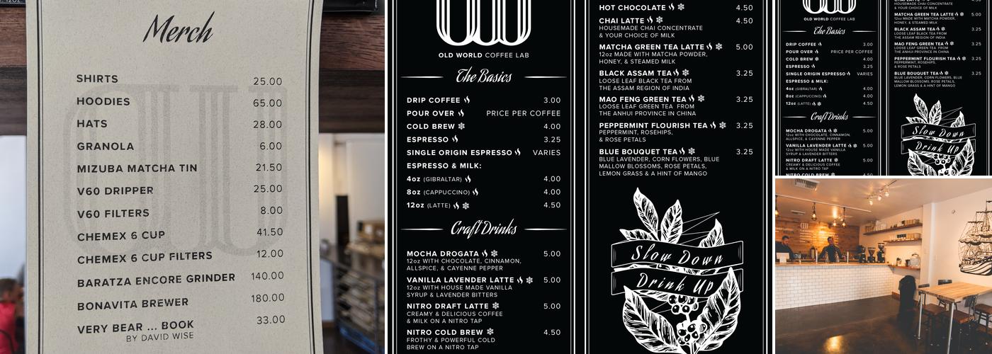 Old World Coffee Roasters - Midtown Menu