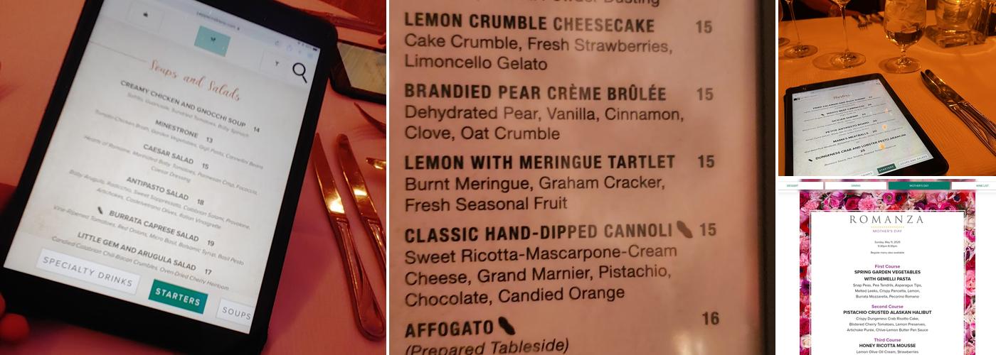 Romanza Menu