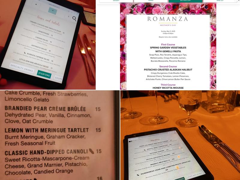 Romanza Menu