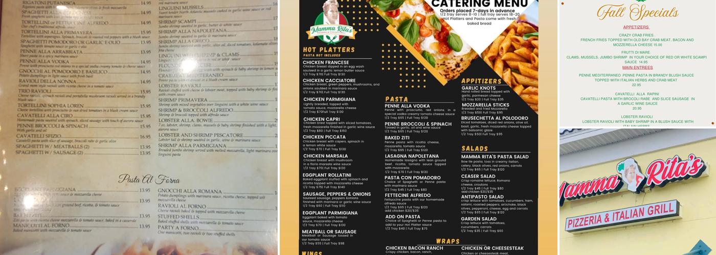 Mamma Rita's Pizzeria & Italian Grill Menu