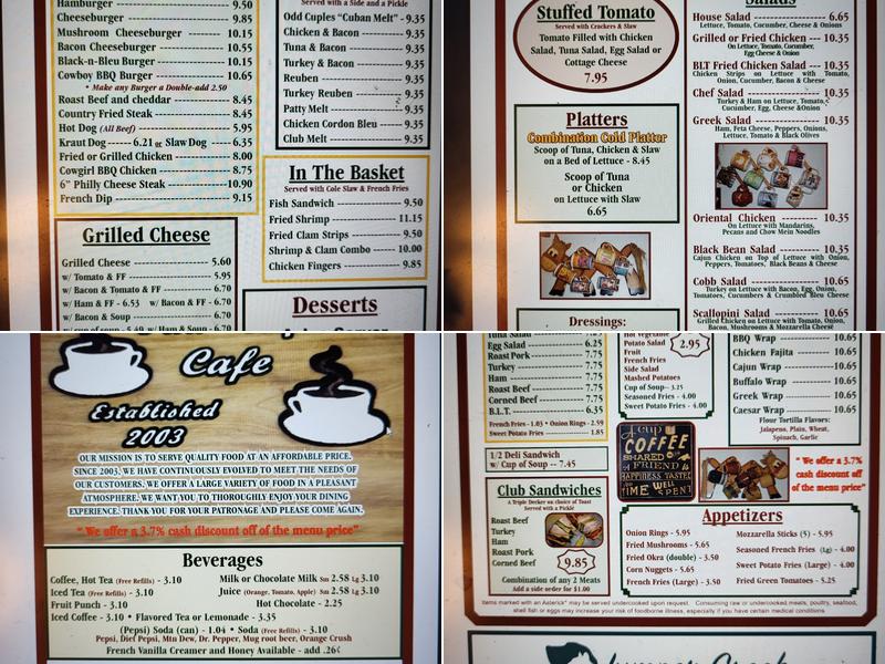 Odd Cuples Cafe Menu