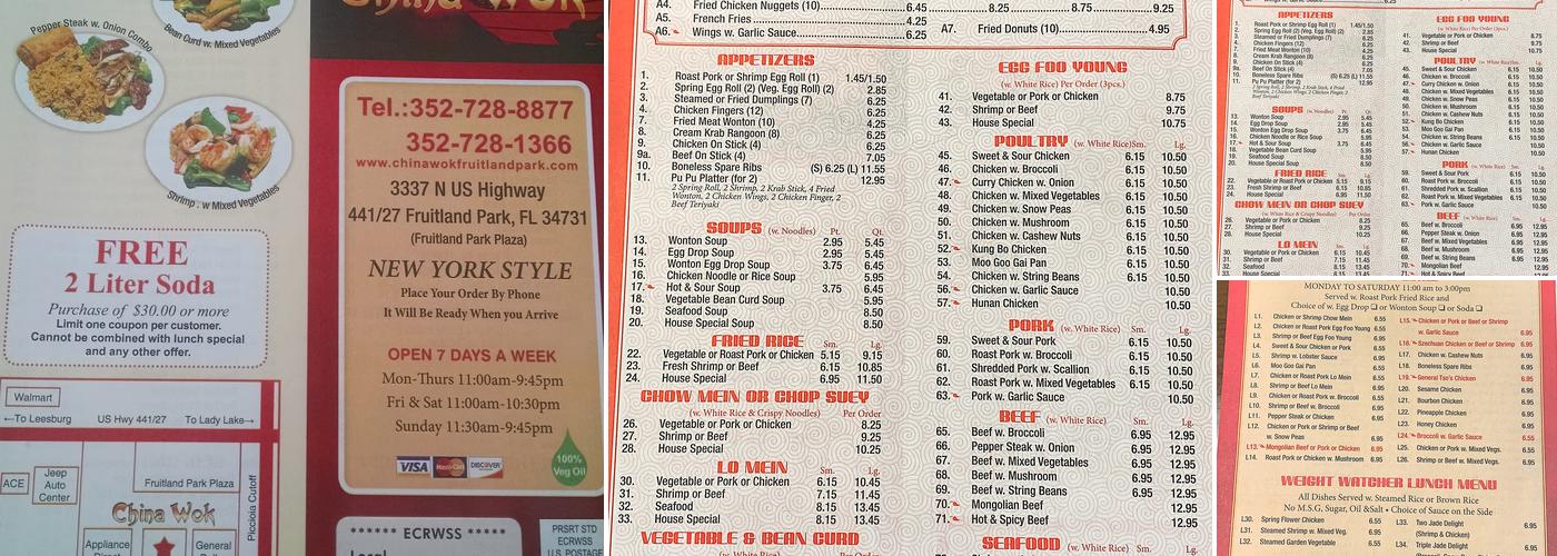 China Wok Menu