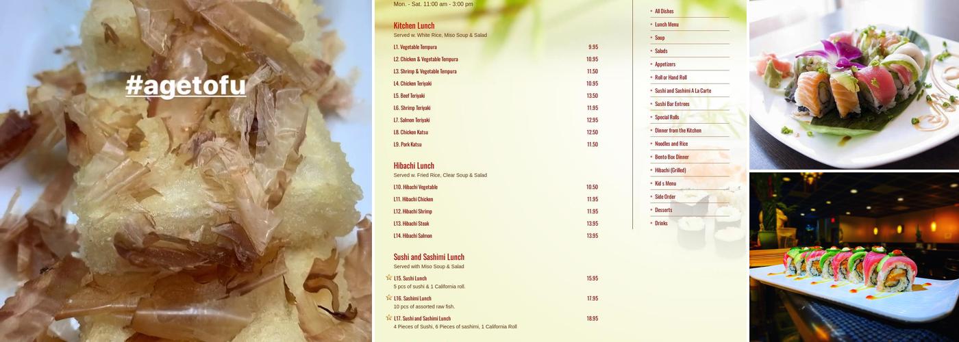 Ikaho Sushi Japanese Restaurant Menu