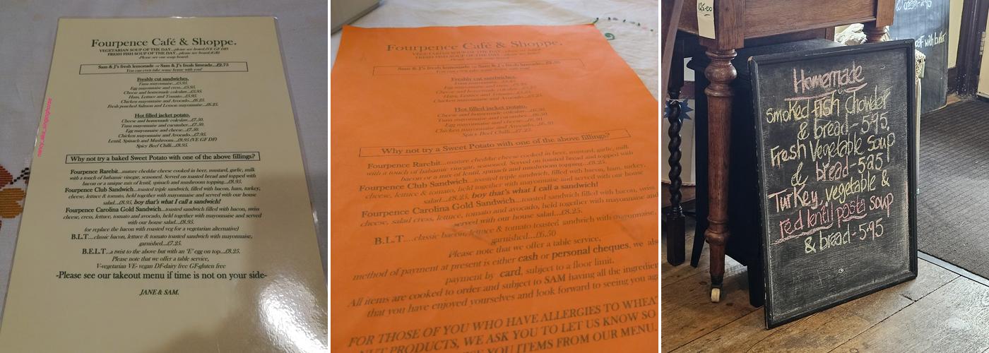 The Fourpence Cafe & Shop Menu