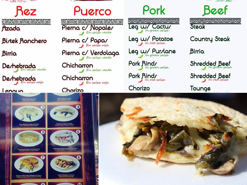 Gorditas El Sabor De Mi Pueblo Menu