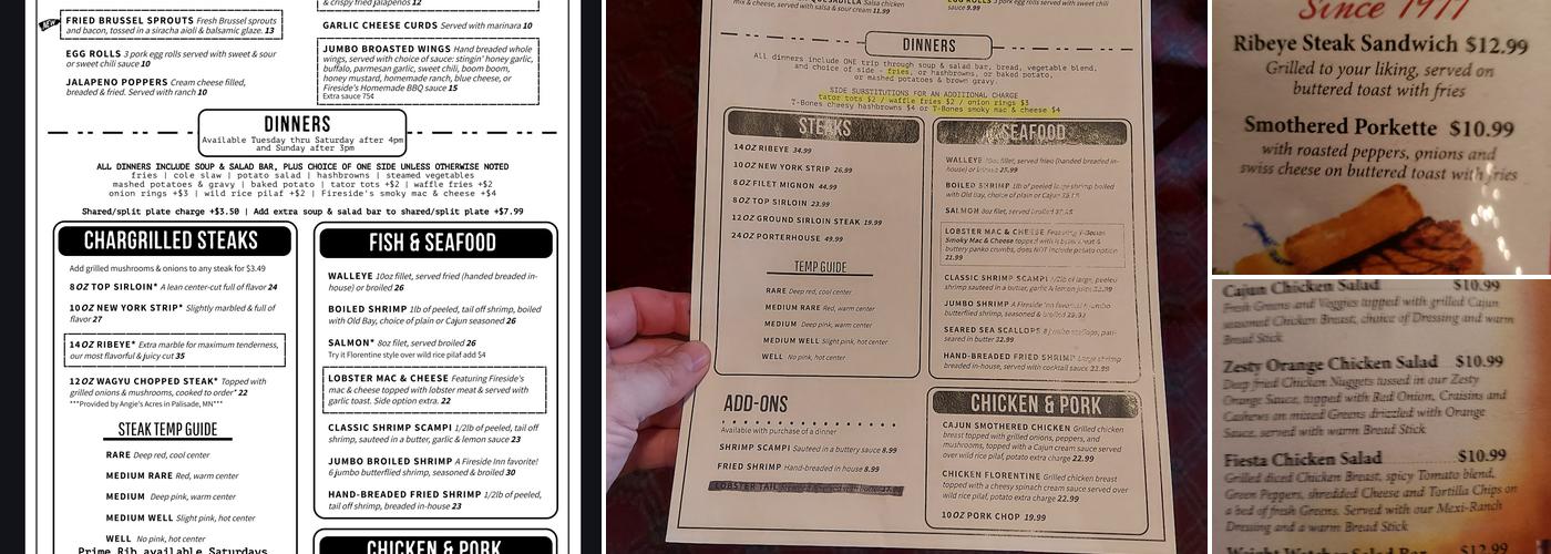 Fireside Inn Menu