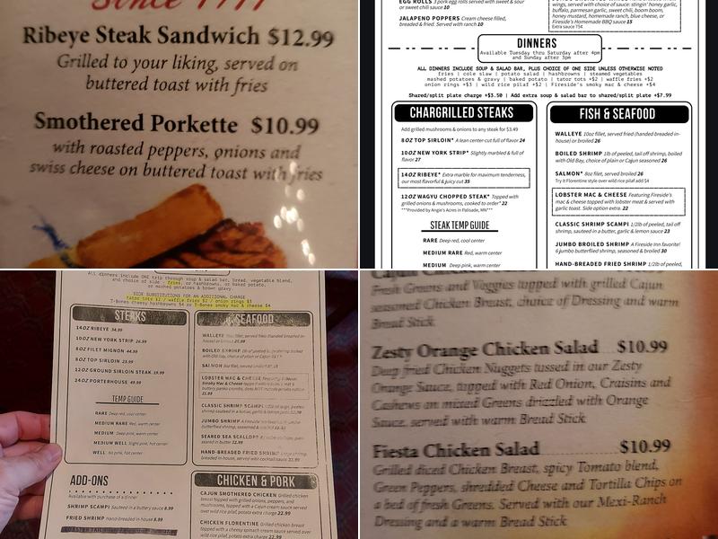 Fireside Inn Menu