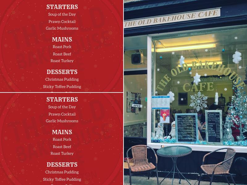 The Old Bakehouse Menu