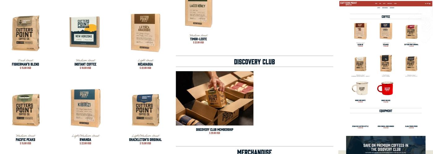 Cutters Point Coffee Menu