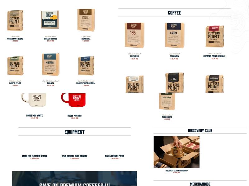 Cutters Point Coffee Menu