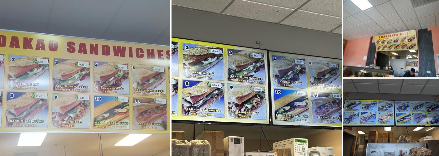 Dakao Sandwiches Menu