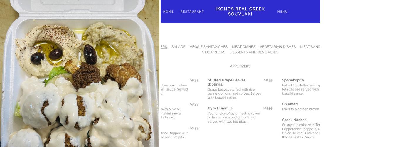 Ikonos Real Greek Souvlaki Menu