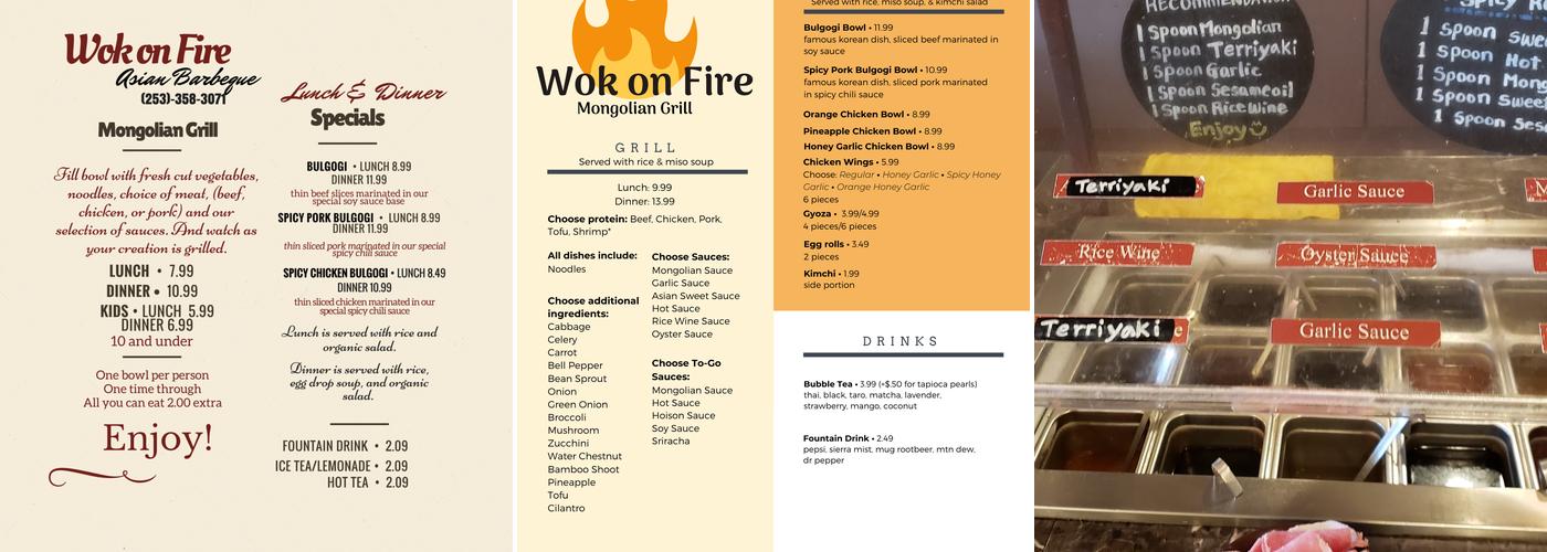 Wok On Fire Menu