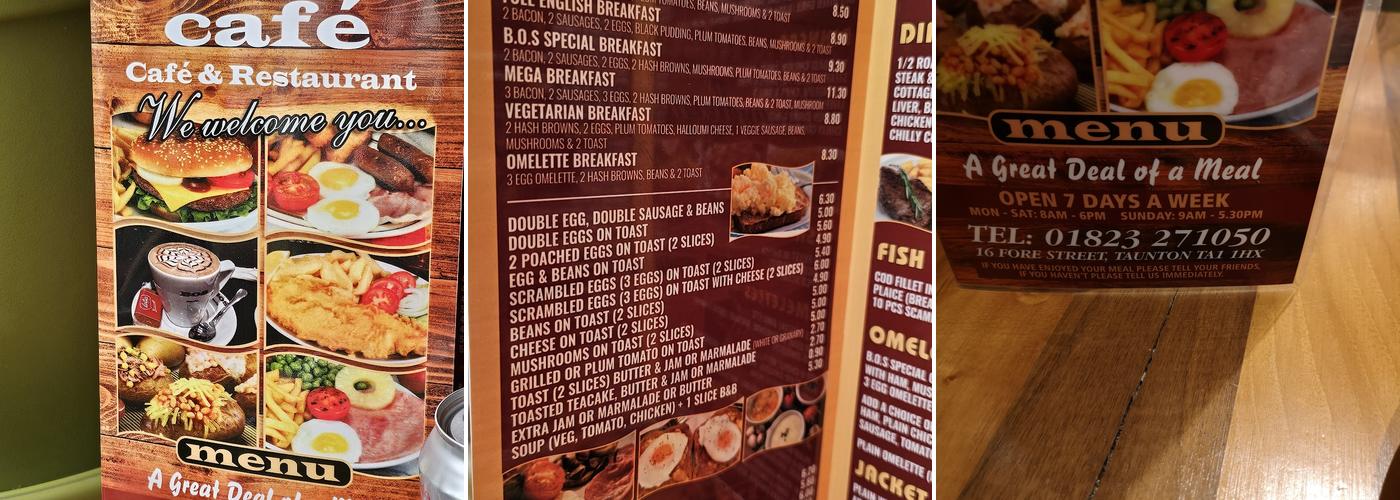 Bos Café Menu