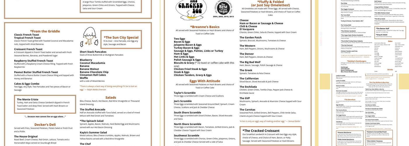 The Cracked Egg Menu