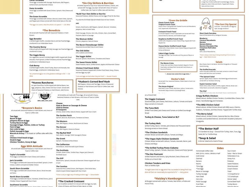 The Cracked Egg Menu
