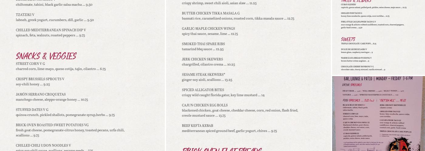 Café Tu Tu Tango Menu