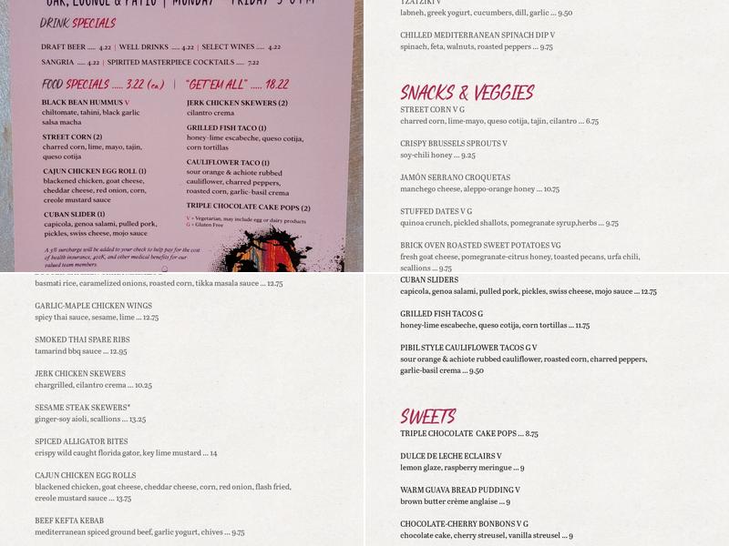 Café Tu Tu Tango Menu
