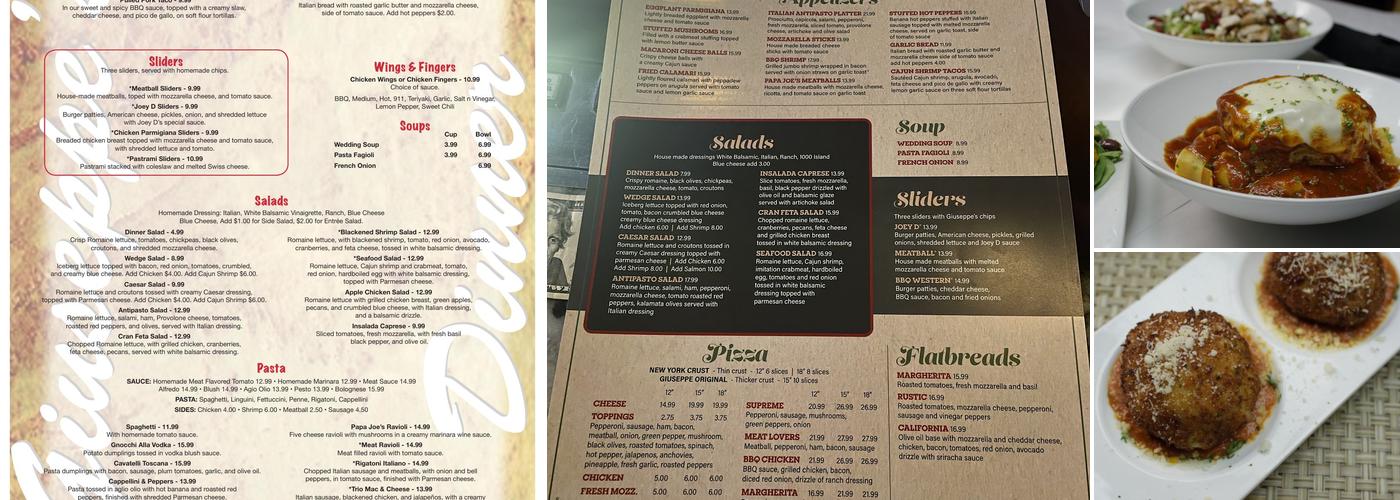 Giuseppe's Bar & Grille Las Vegas Menu
