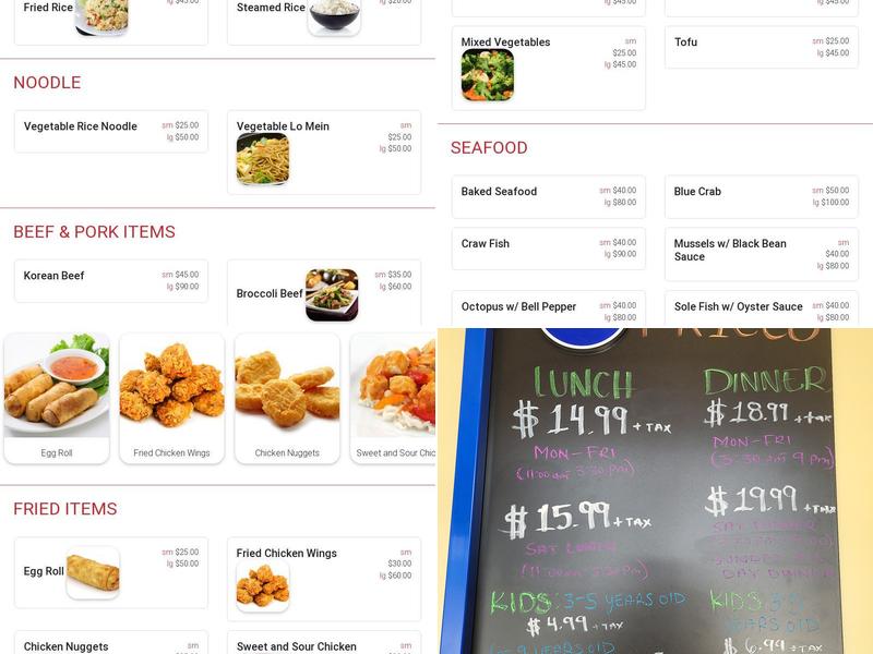 Perris Buffet Menu