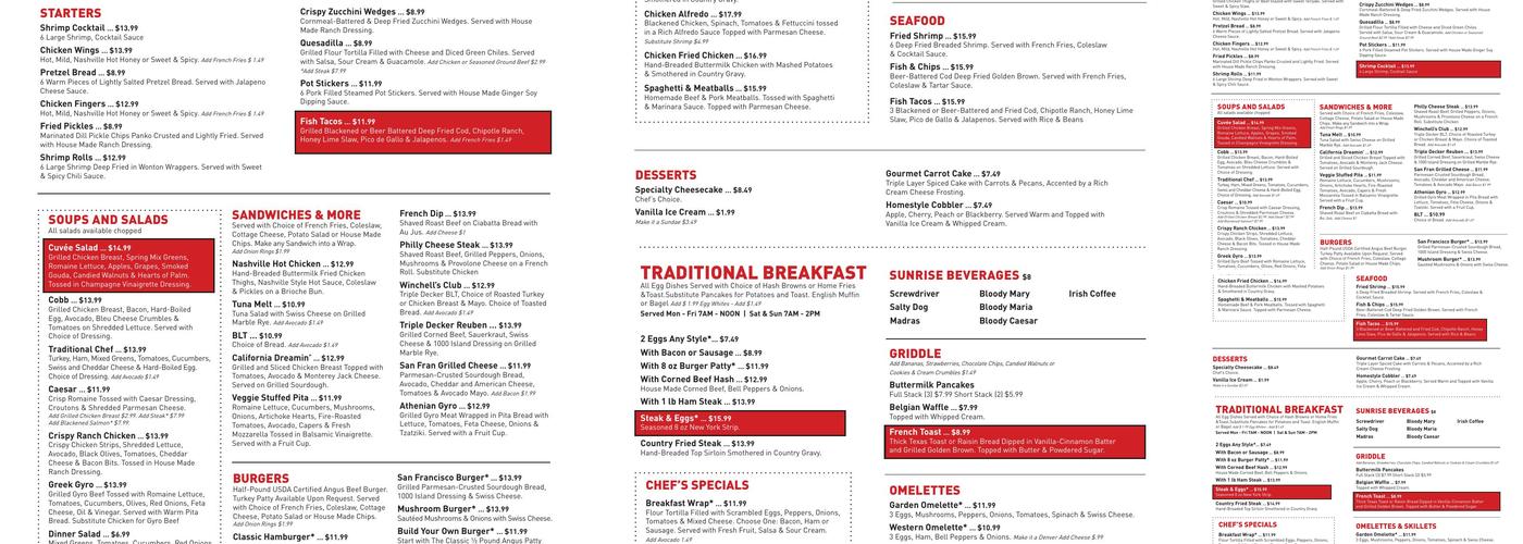 Winchell's Pub & Grill Menu