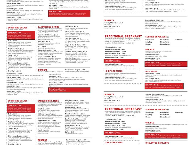 Winchell's Pub & Grill Menu