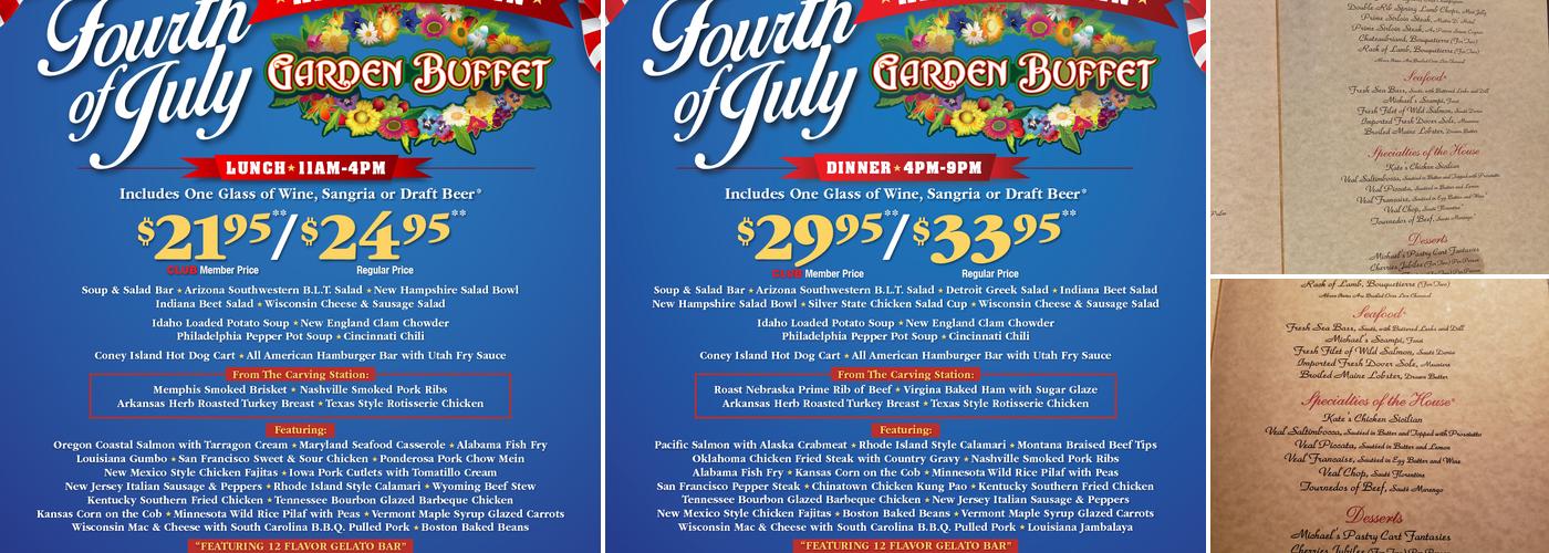 Michael’s Gourmet Room Menu