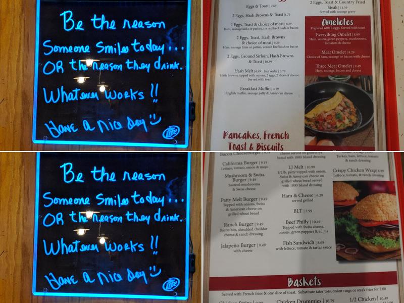 L J's Food & Liquor Menu