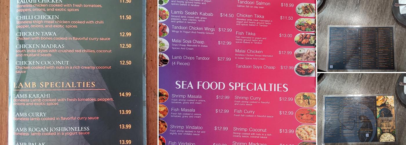 Indian cafe Manteca ca Menu