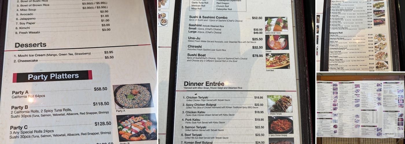 Matsu Sushi Menu