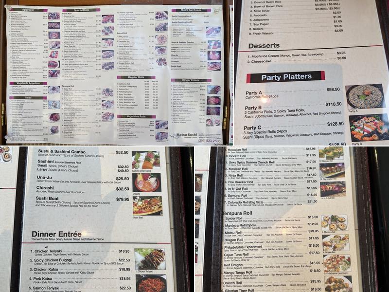 Matsu Sushi Menu