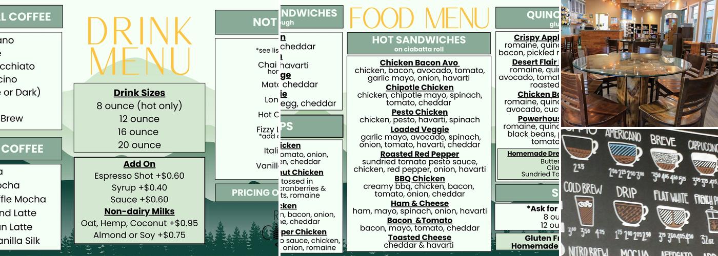 Rustic Cabin Coffee Menu
