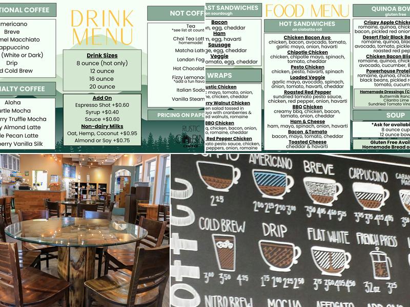Rustic Cabin Coffee Menu