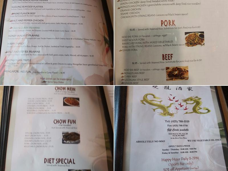Twin Dragon Menu