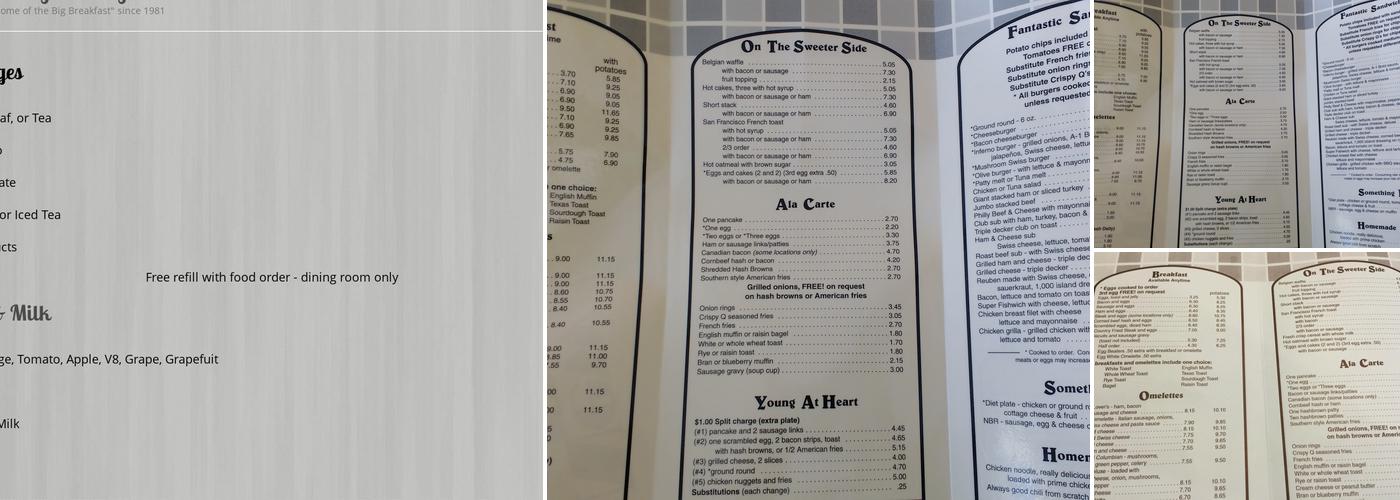 New Beginnings Restaurant Menu