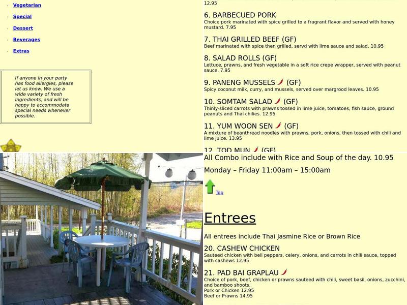 Thai Duvall Menu