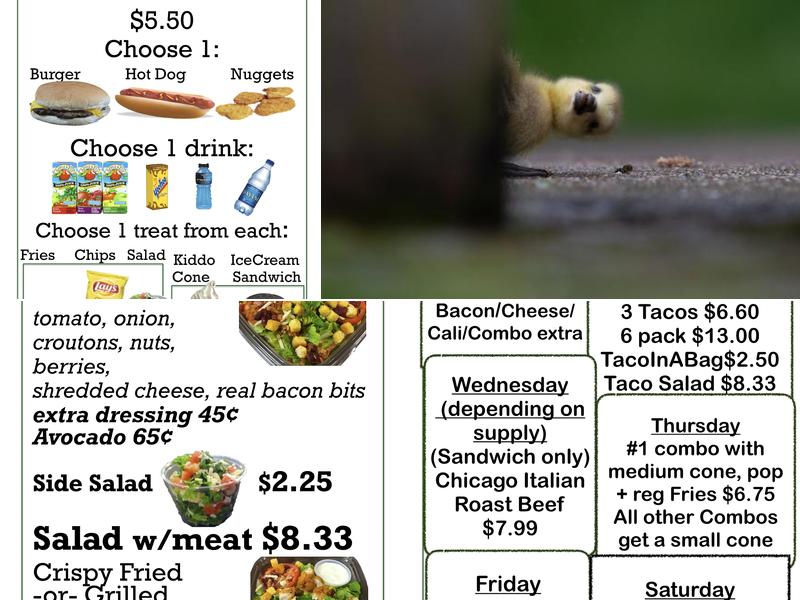 Park Recreation Menu