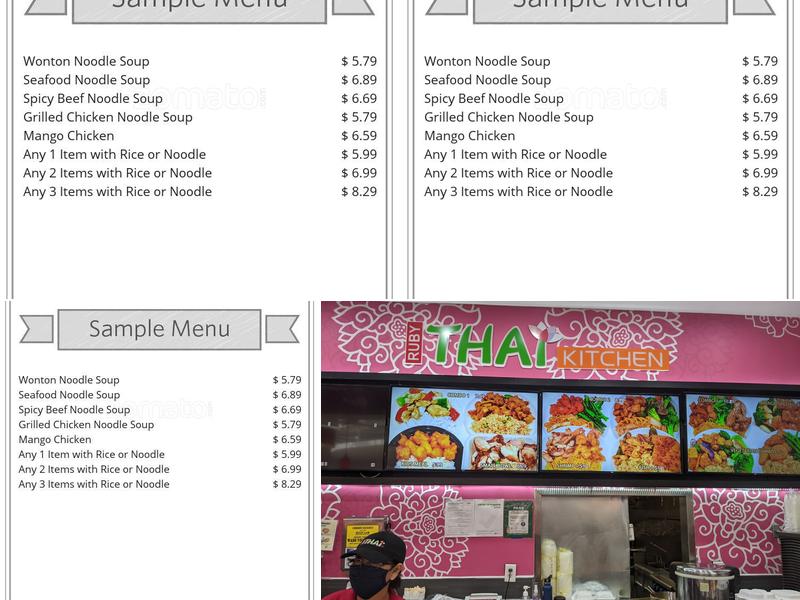 Ruby Thai Kitchen Menu