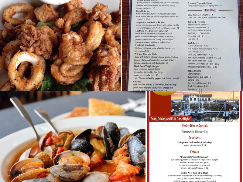 Doc's Marina Grill in Port Townsend Menu