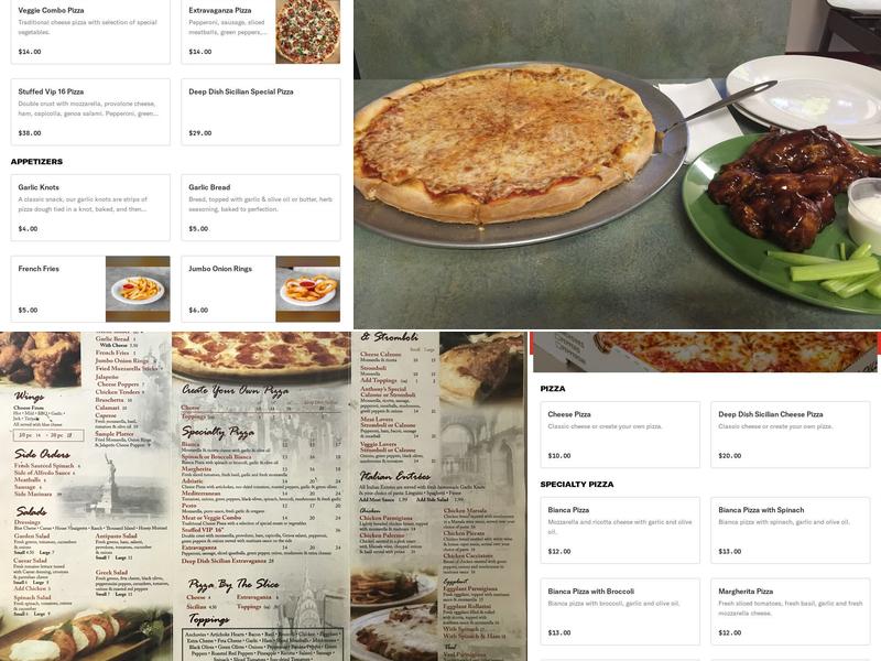 Anthony's Pizza Menu