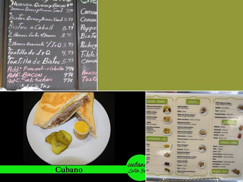 Cubanela Latin Bakery Menu