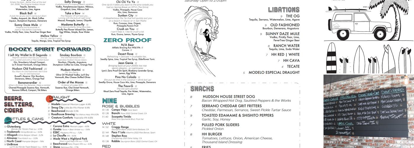 Huddy's Menu