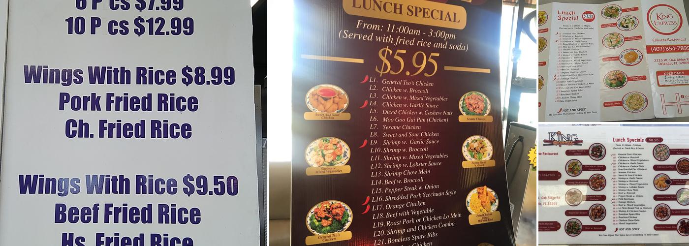 King Express Menu