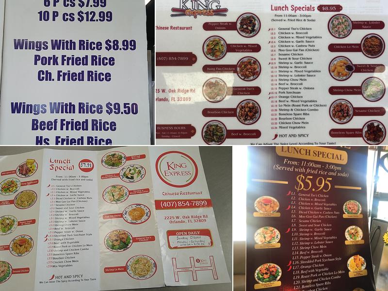 King Express Menu