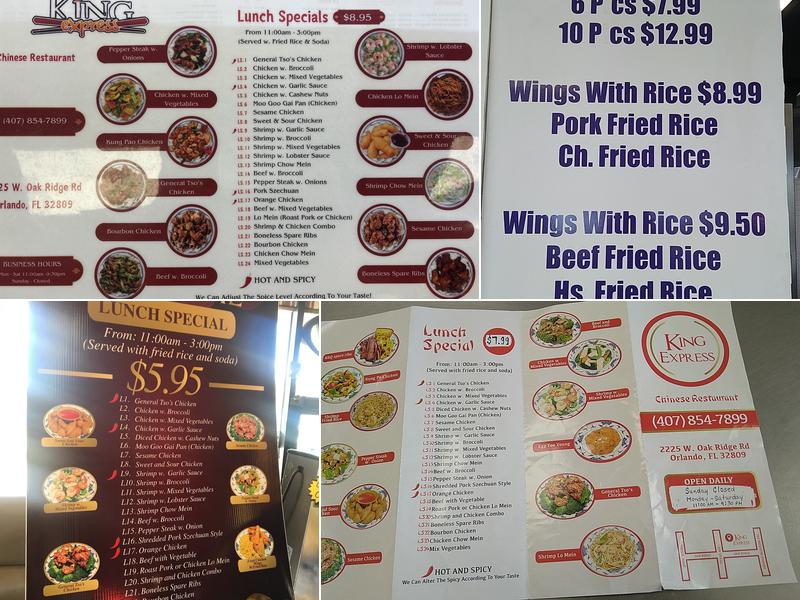 King Express Menu