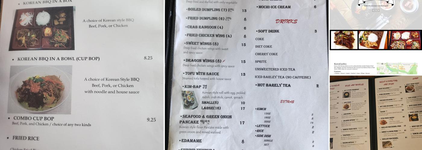 Korea Garden Restaurant Menu